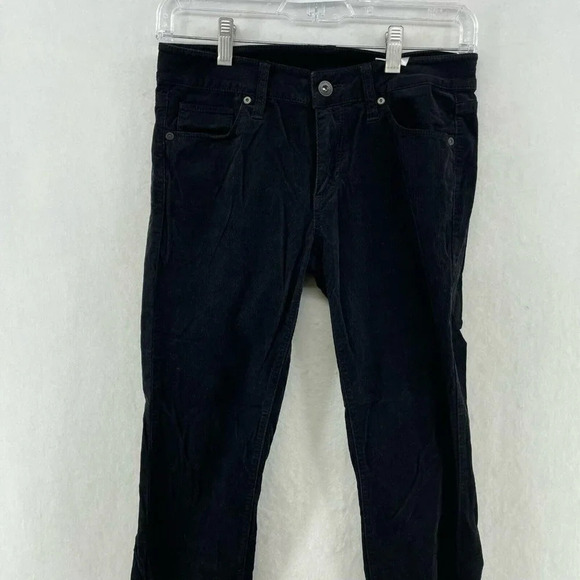 H&M Dress Pants Women Sz 2 Black Tapered Mid-Rise Flat Front Slash Pockets Slack - Picture 6 of 11